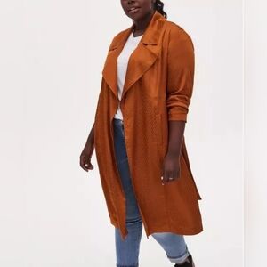 💎 Torrid Women's Copper Jacquard Trench Jacket NWT